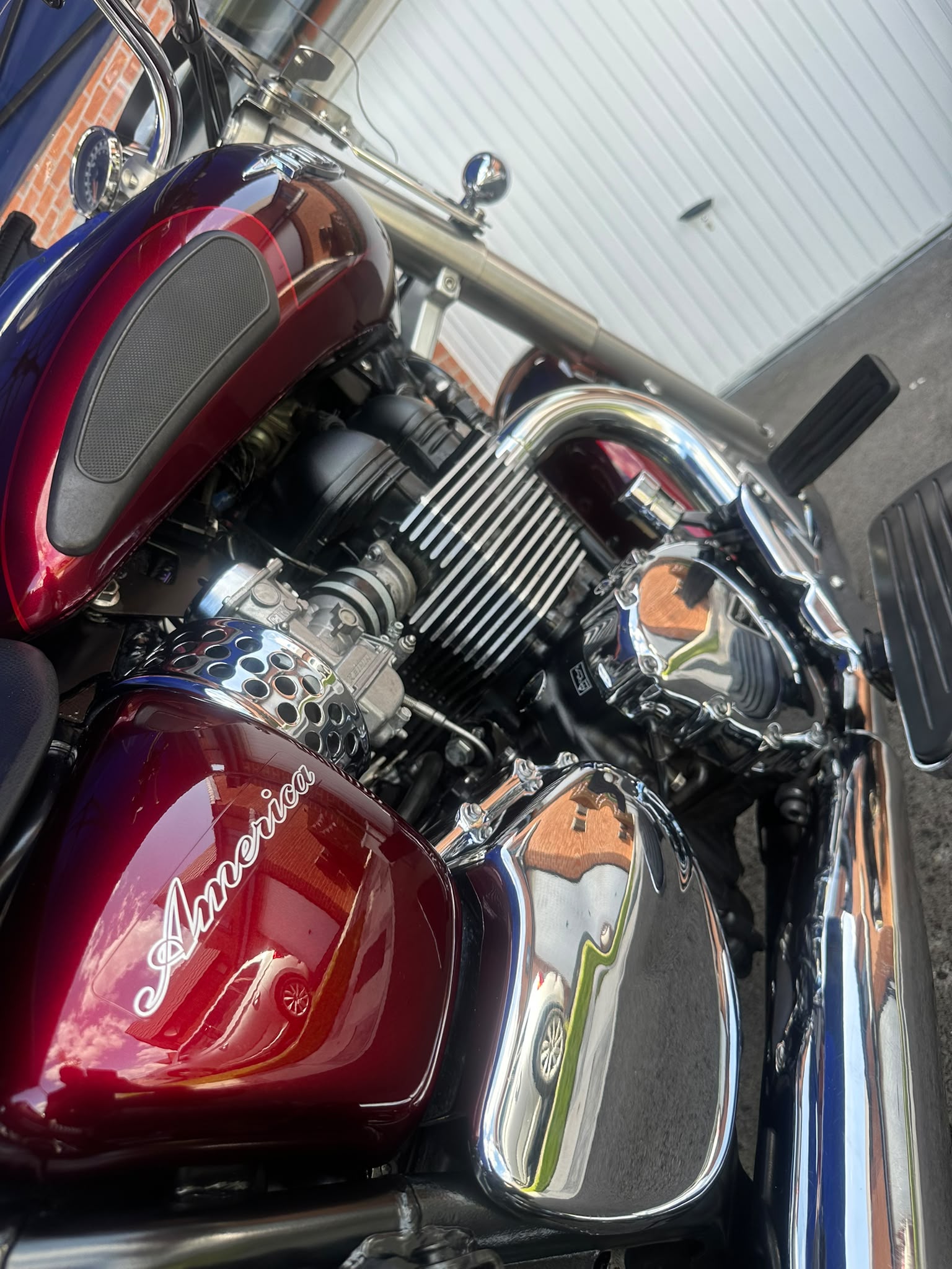 Detailed custom cruiser motorcycle